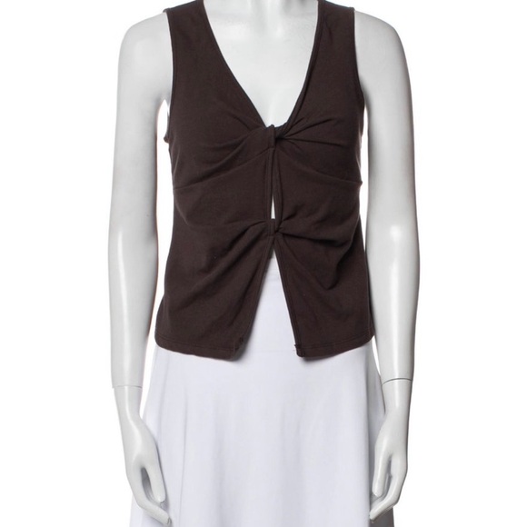 Reformation Tefi Knit Top in Mole - Picture 2 of 3